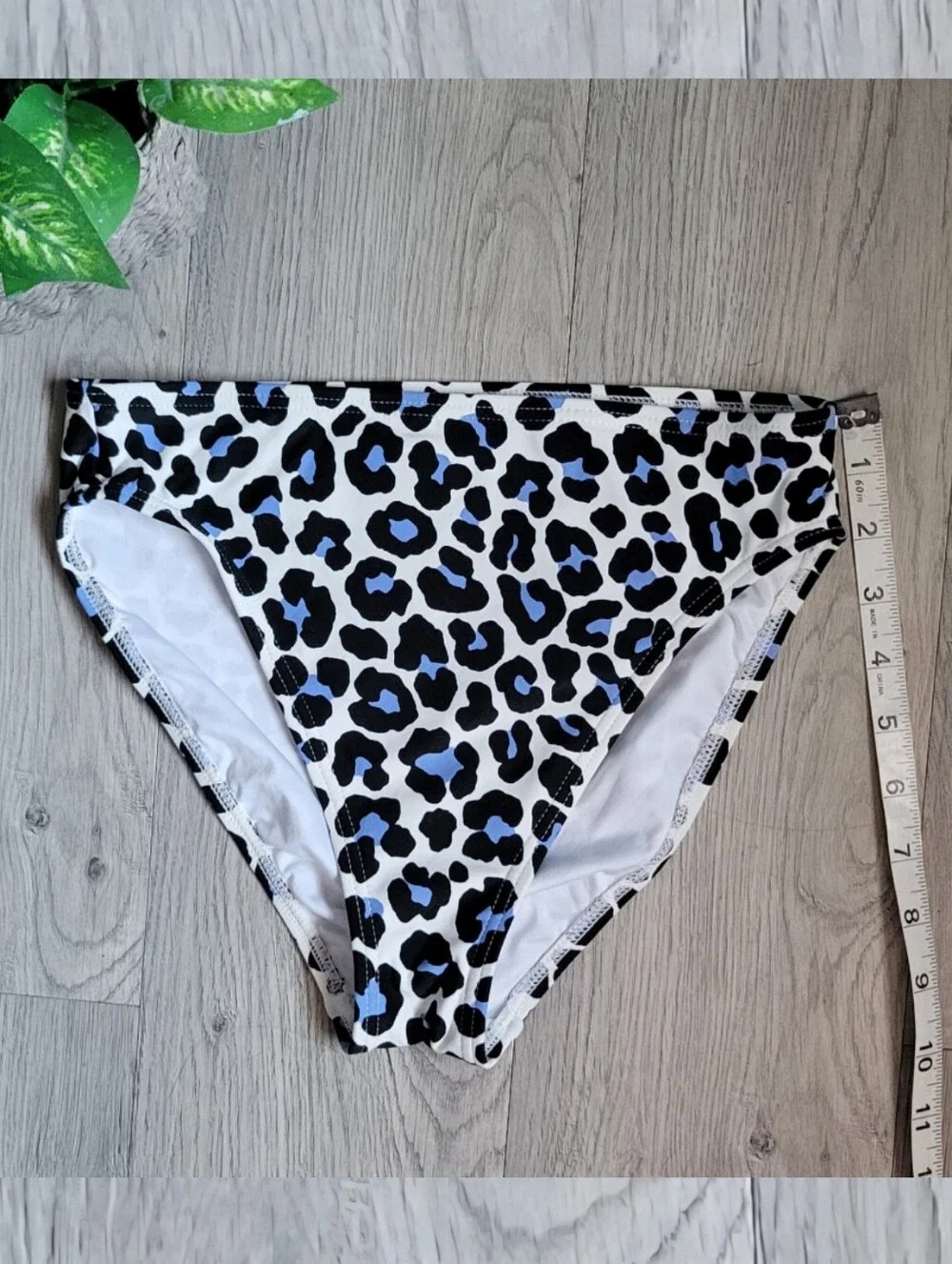 Michael Kors NWT Oasis Crew Blue Leopard High-Waist Swimsuit Bikini Bottoms, XS